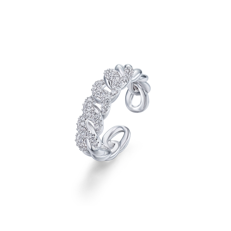 戒指•Glam Ever X Akiiiko联名系列 Zircon chain ring 锆石锁链戒指