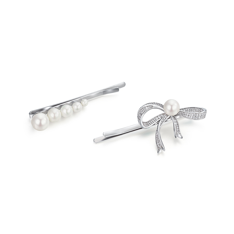 发夹•Glam Ever X Akiiiko联名系列 Bow pearl hairpin 蝴蝶结珍珠发夹
