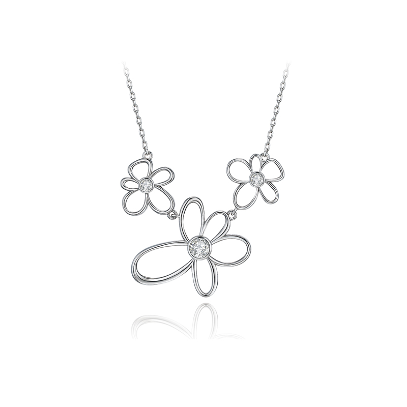项链•白描花系列 White painted necklace 白描花项链