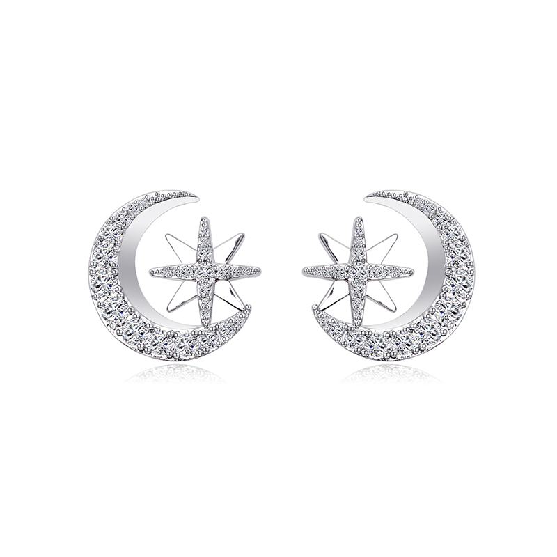 耳环•月亮系列 Moon stud earrings 月亮耳钉