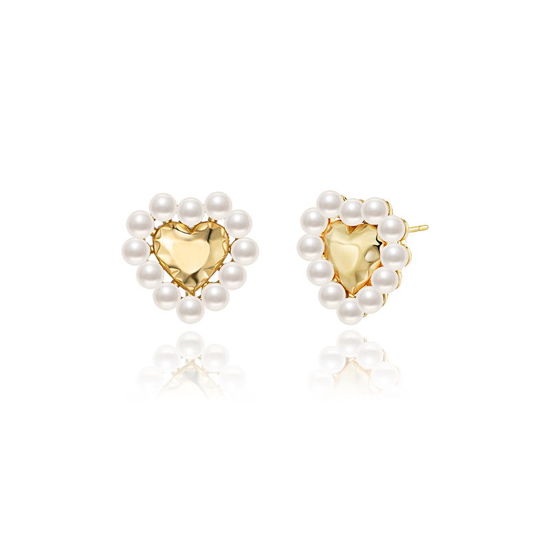 耳环•流光系列 Streamer Heart stud earrings 流光爱心耳钉