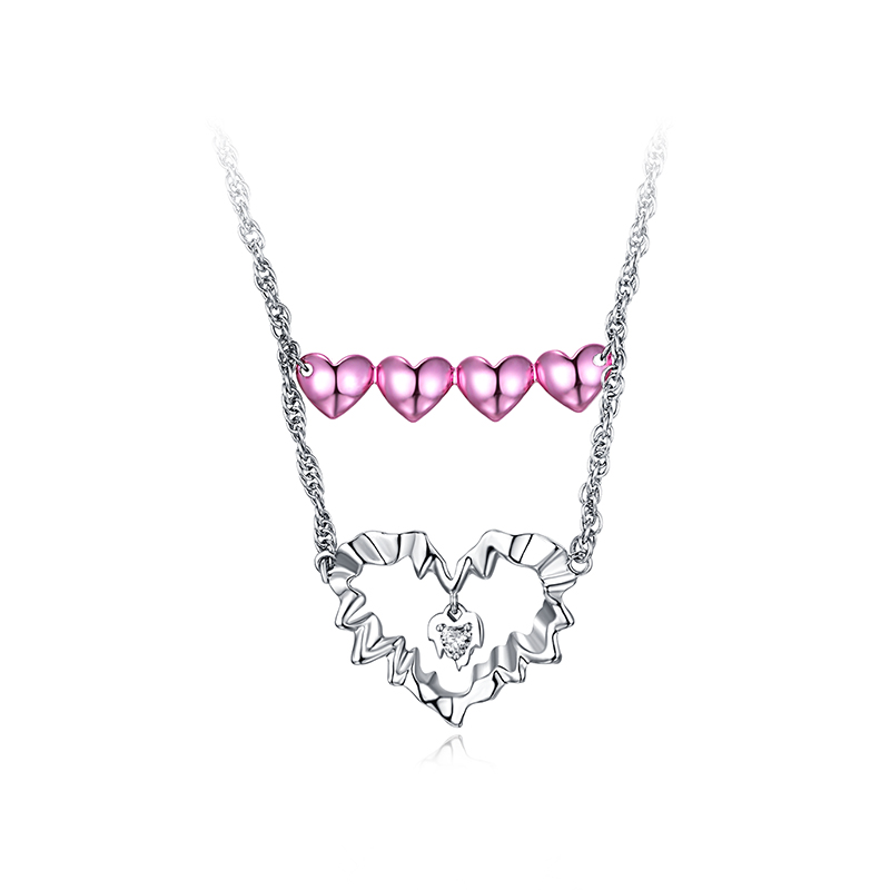 项链•奶油爱心系列 Cream pleated sweetheart patchwork necklace 奶油褶皱甜心拼接项链