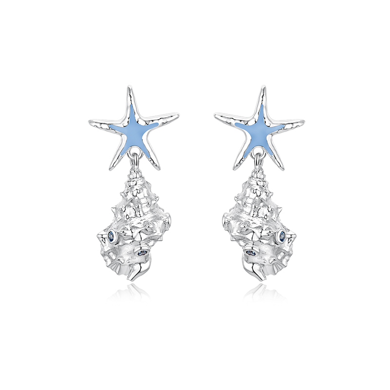 耳环•海岛系列 Starfish shell earrings 海星贝壳耳环