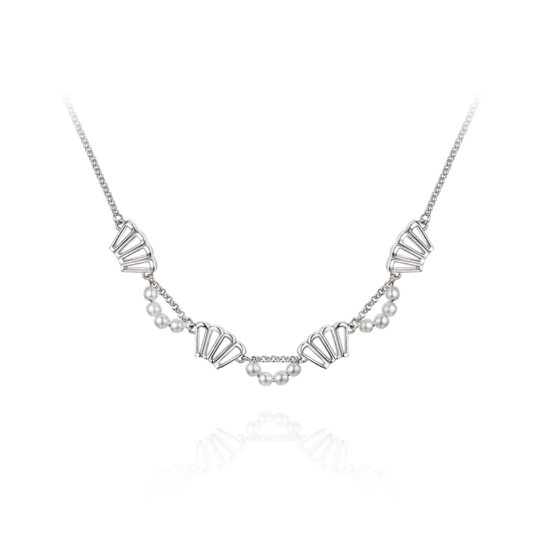 项链•折扇系列FPearl folding fan clavicle chain 珍珠折扇锁骨链