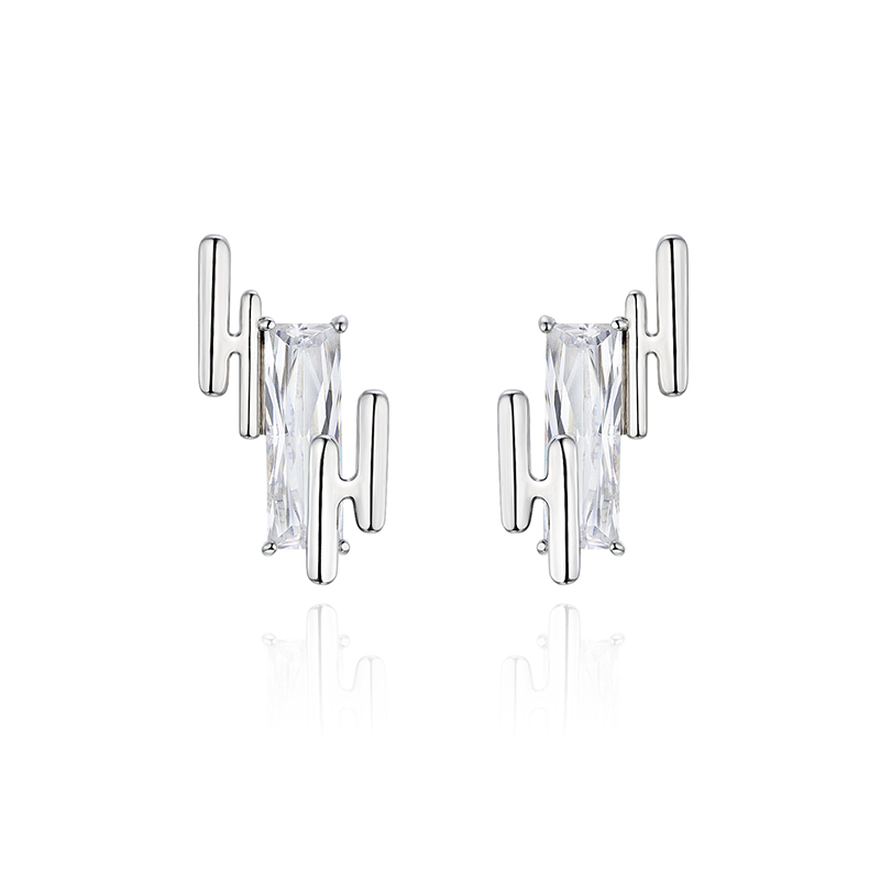 耳环•祥云系列 Zircon Xiangyun earrings 锆石祥云耳钉