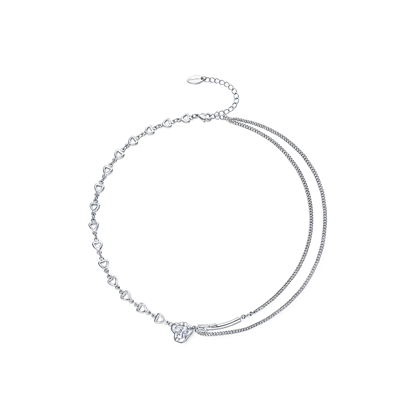 项链•蜡烛系列 Heart-shaped candle asymmetrical necklace心形蜡烛不对称项链