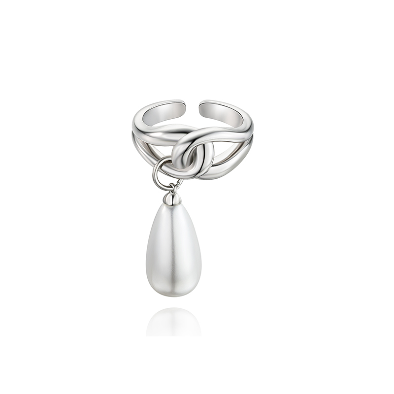 戒指•巴洛克珍珠系列Baroque imitation pearl pendant chain ring  巴洛克仿珍珠吊坠链条戒指