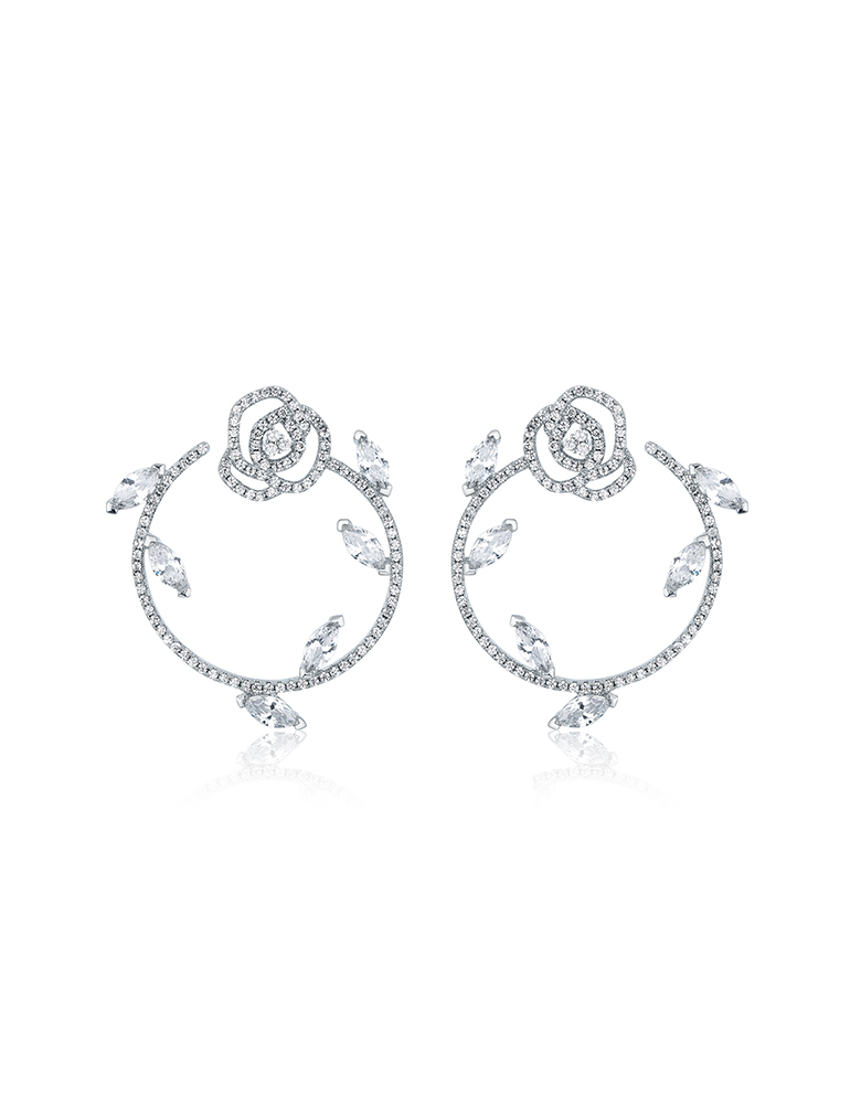耳环• 英伦玫瑰系列 Secret Garden Earrings大圈玫瑰耳环