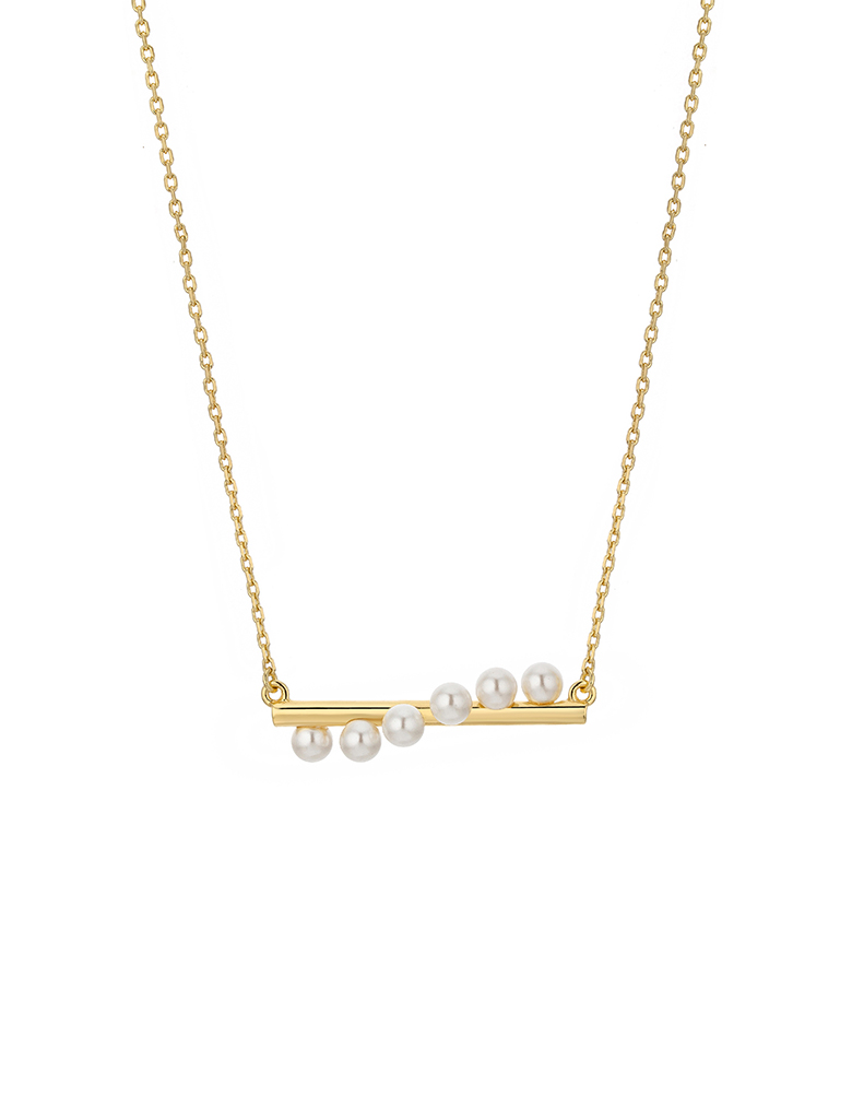 项链• 珍珠乐园系列 Pearls on the swing Necklace流线形珍珠环绕项链