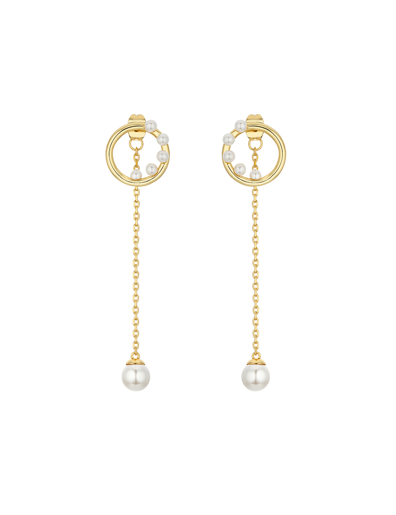 耳环• 珍珠乐园系列 Pearls Drops Earrings环形珍珠长坠耳环