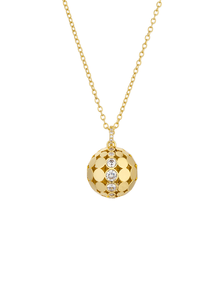 项链• 质感金属系列 Disco Ball Necklace镂空钻石球形项链