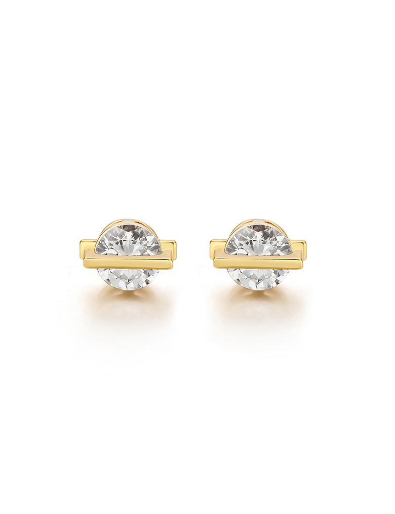 耳钉• 闪耀锆石系列 Round Diamond Ear Studs圆钻金属耳钉