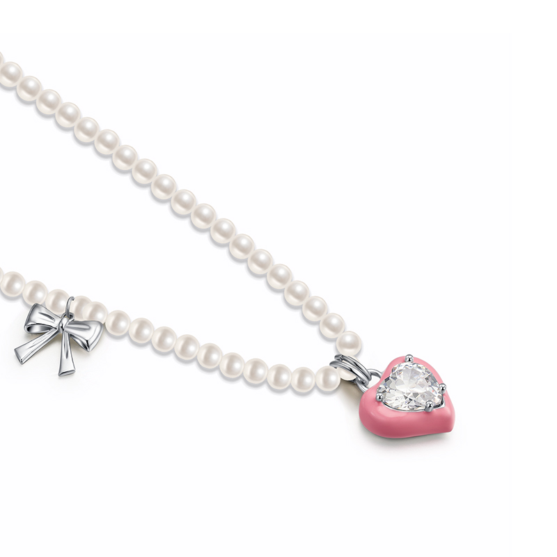 项链•水蜜桃系列 Peach imitation pearl necklace 水蜜桃仿珍珠项链