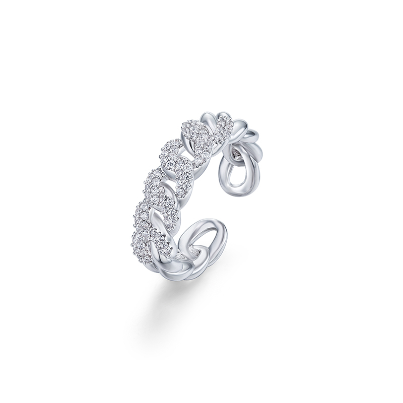 戒指•Glam Ever X Akiiiko联名系列 Zircon chain ring 锆石锁链戒指