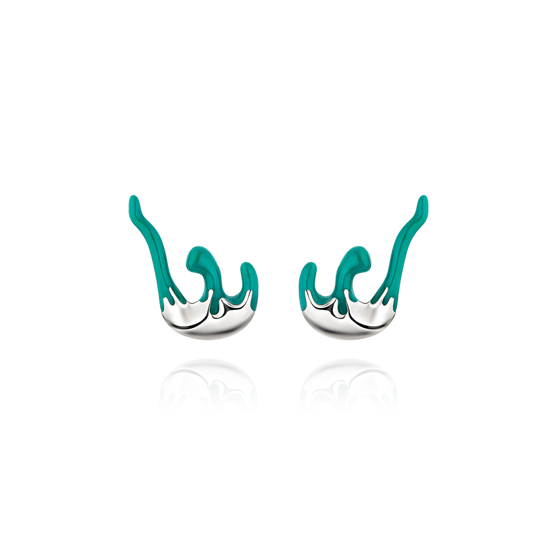 耳环•Glam Ever X 伍嘉成联名无名岛系列 Irregular the waves earrings不规则浪花耳钉