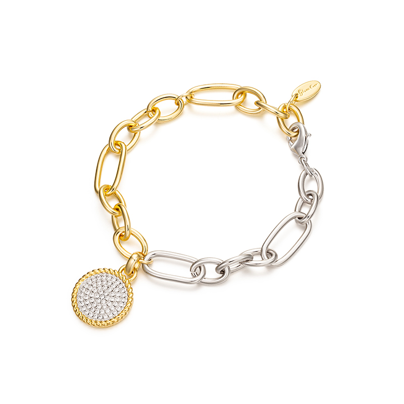 手链•Glam Ever X 陈燃联名锆石系列 Chain pendant disc bracelet 链条吊坠圆盘手链