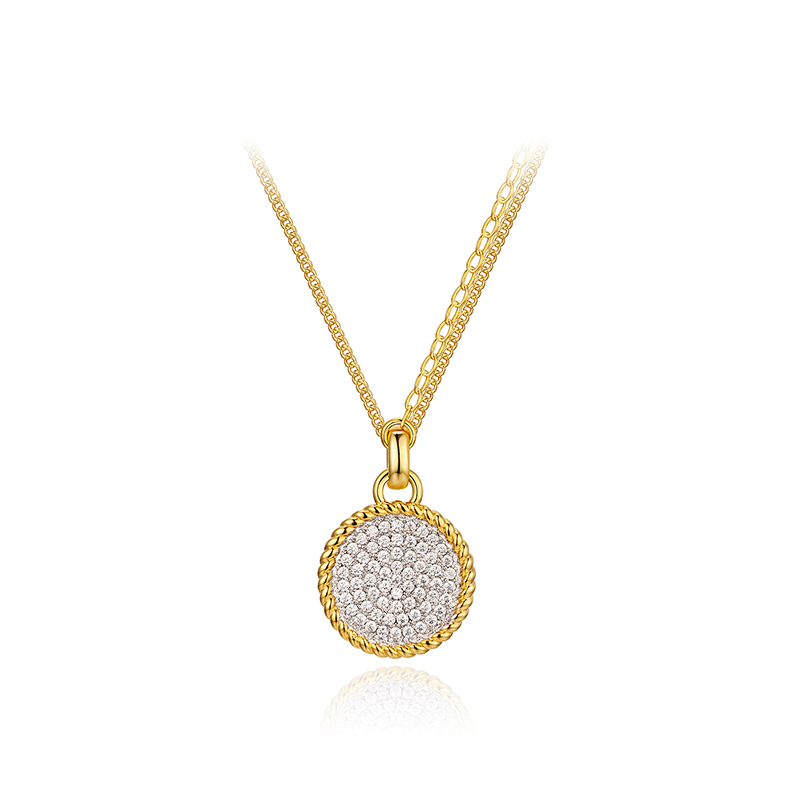 项链•Glam Ever X 陈燃联名锆石系列 Chain pendant disc necklace 链条吊坠圆盘项链