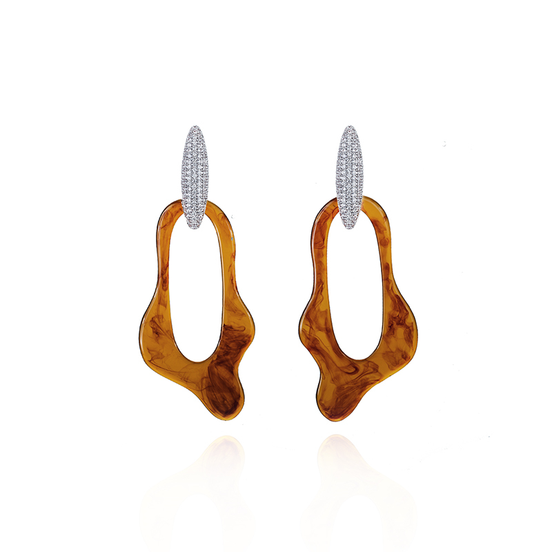 耳环•Glam Ever X 陈燃联名树脂系列 Amber geometric earrings 琥珀色几何耳环