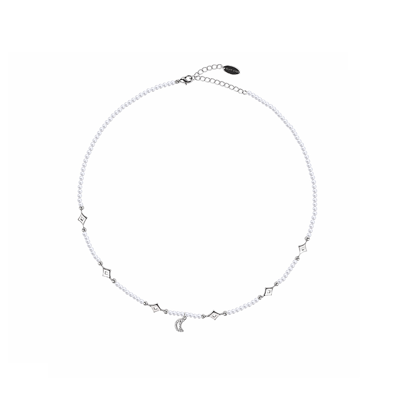项链•月亮系列 Moon imitation pearl necklace 月亮仿珍珠项链
