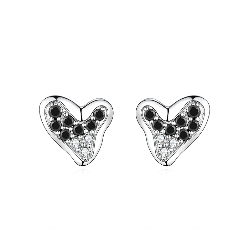 耳环•暗夜系列 Night  love earrings 暗夜爱心耳钉