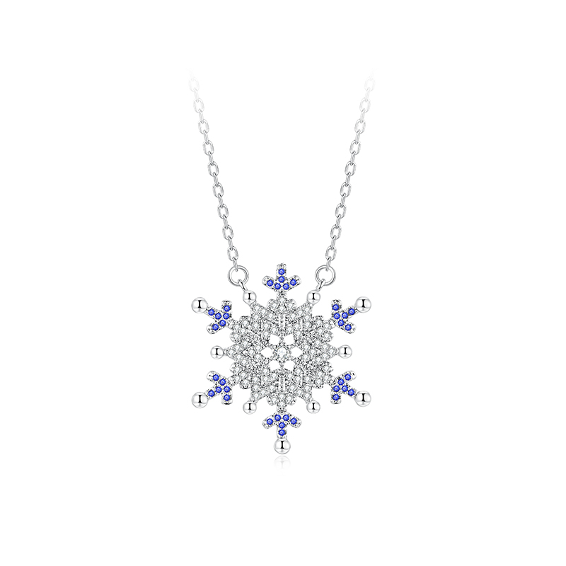 项链•雪花系列 Blue snowflake necklace  蓝色雪花项链