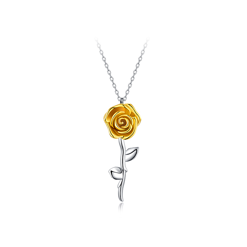 项链•玫瑰系列 Gold rose necklace 金色玫瑰项链