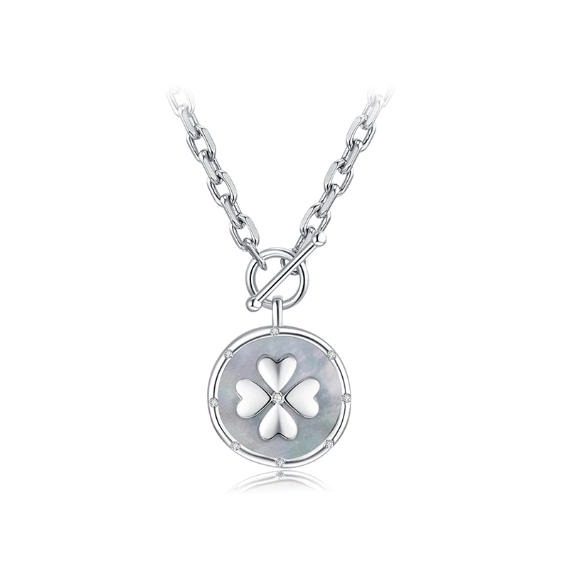 项链•幸运硬币系列 Four-leaf clover coin pendant necklace 四叶草硬币吊坠项链