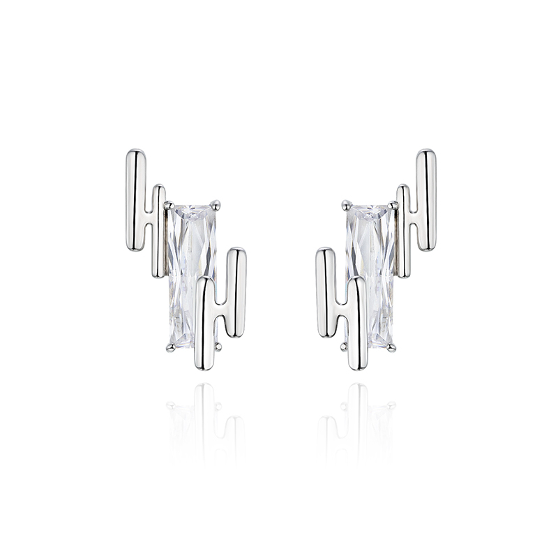 耳环•祥云系列 Zircon Xiangyun earrings 锆石祥云耳钉