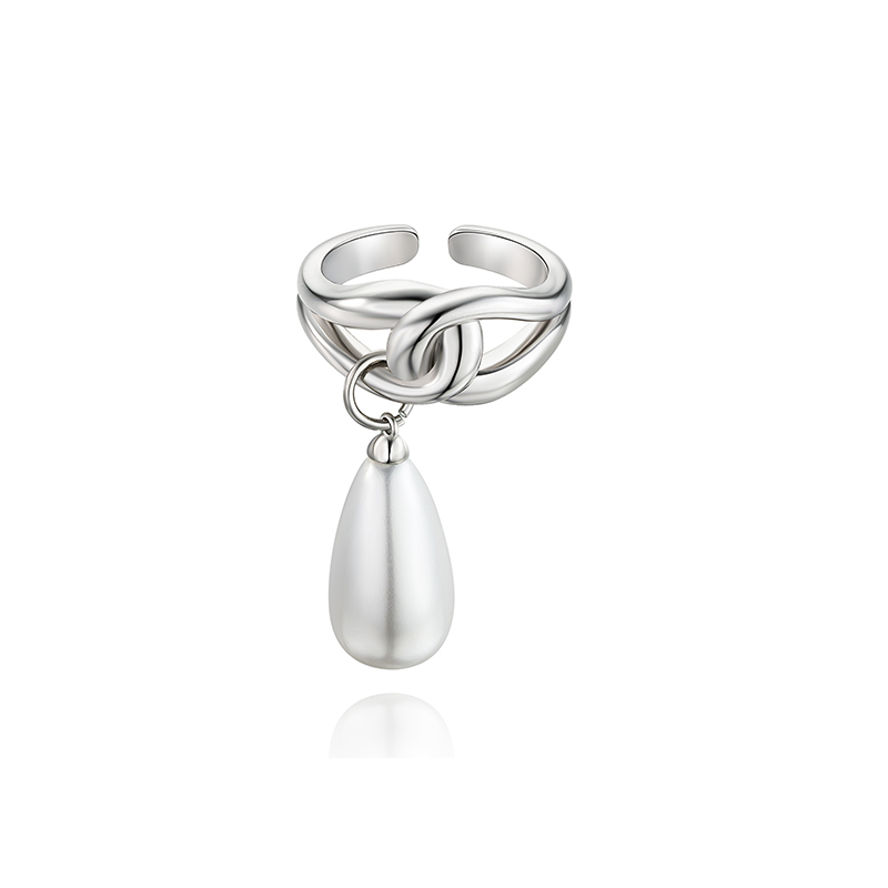 戒指•巴洛克珍珠系列Baroque imitation pearl pendant chain ring  巴洛克仿珍珠吊坠链条戒指