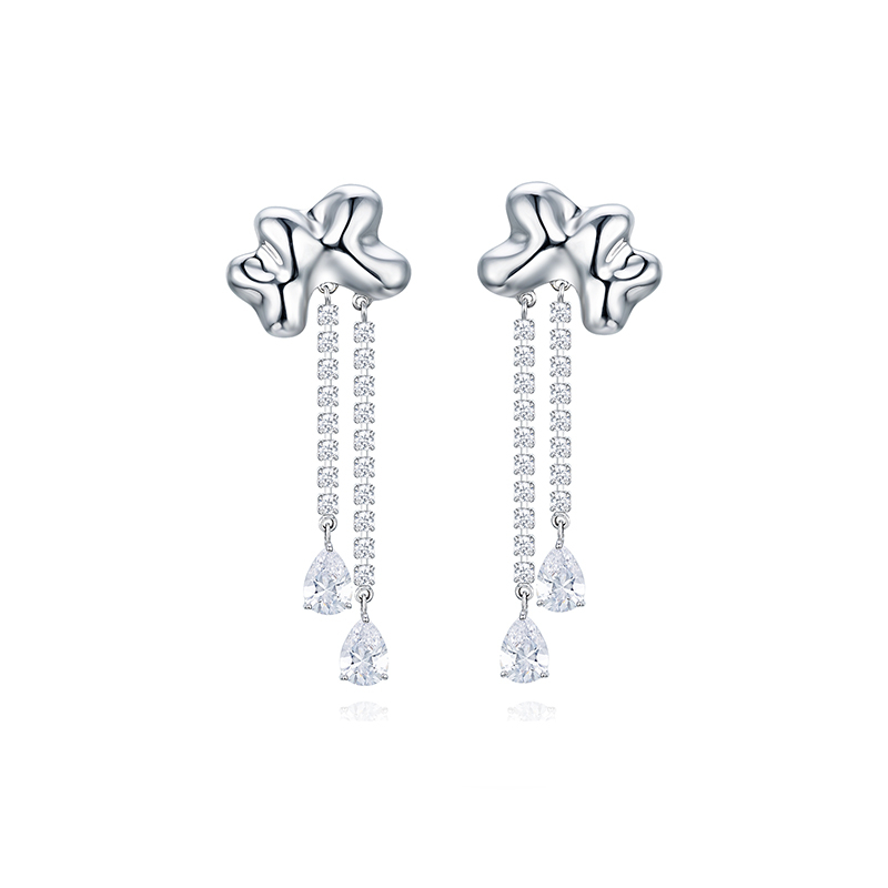 耳环•潋滟系列  Water ripple tassel earrings 水波纹流苏耳环