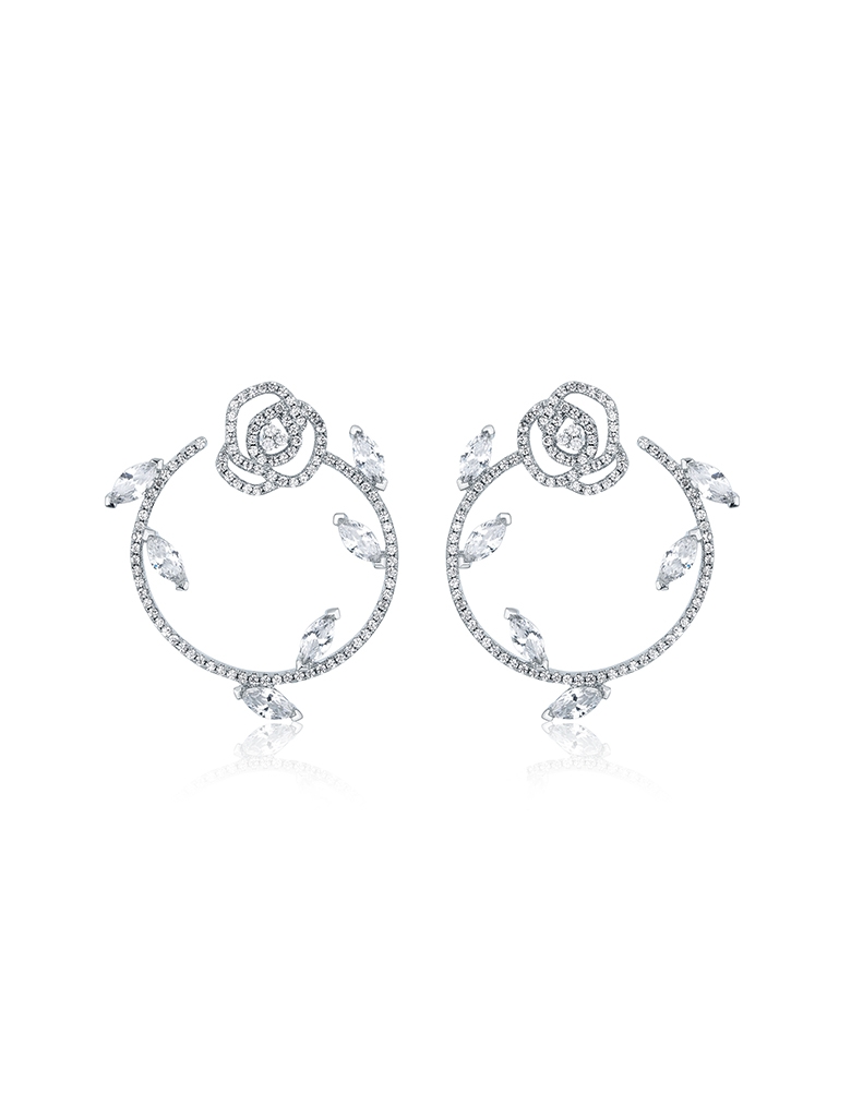 耳环• 英伦玫瑰系列 Secret Garden Earrings大圈玫瑰耳环