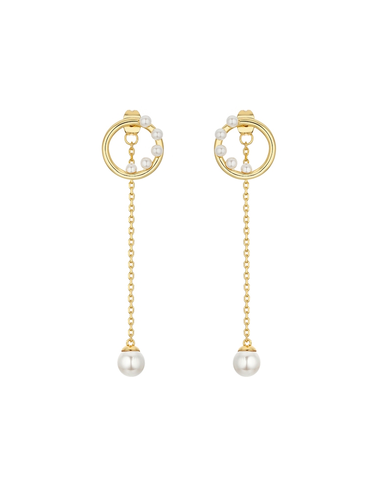 耳环• 珍珠乐园系列 Pearls Drops Earrings环形珍珠长坠耳环