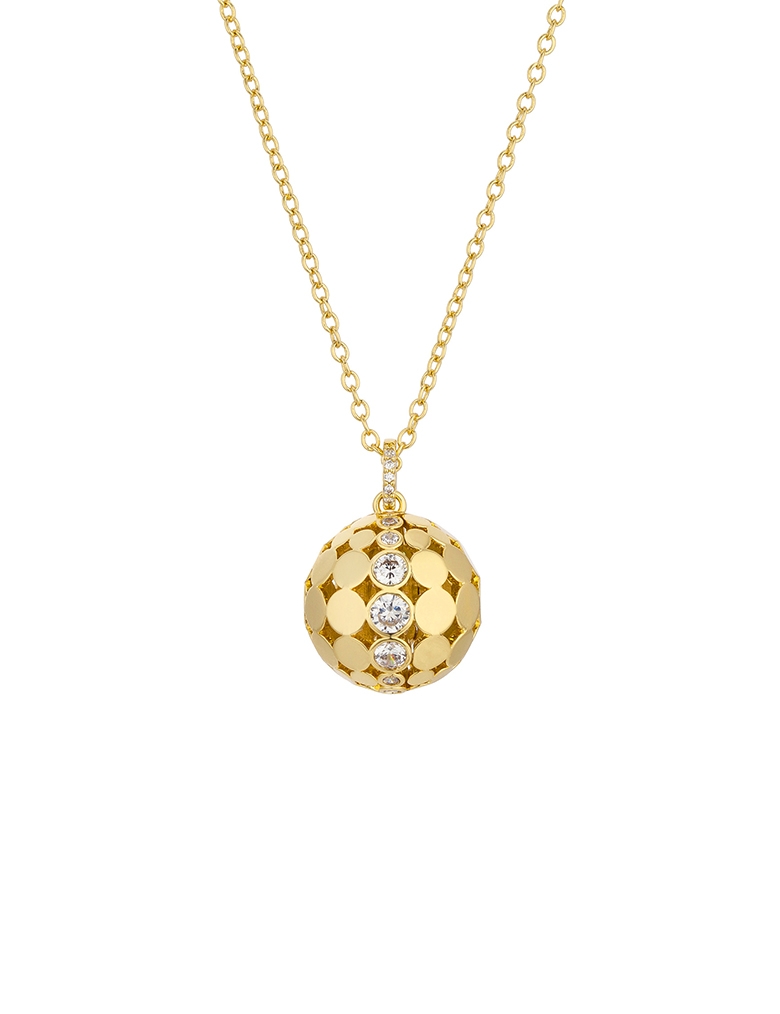项链• 质感金属系列 Disco Ball Necklace镂空钻石球形项链