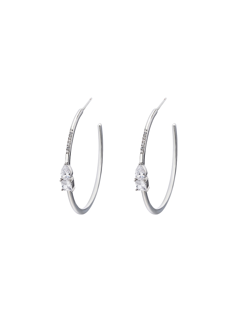 耳环•  灵动锆石系列 Diamond Spirit Earrings大圈锆石耳环