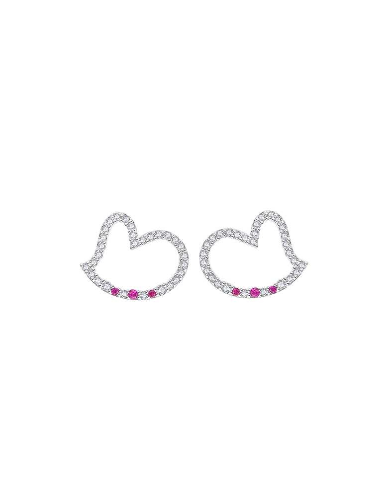 耳钉• 臻爱之心系列 Shape of My Heart Earrings镂空锆石爱心耳钉