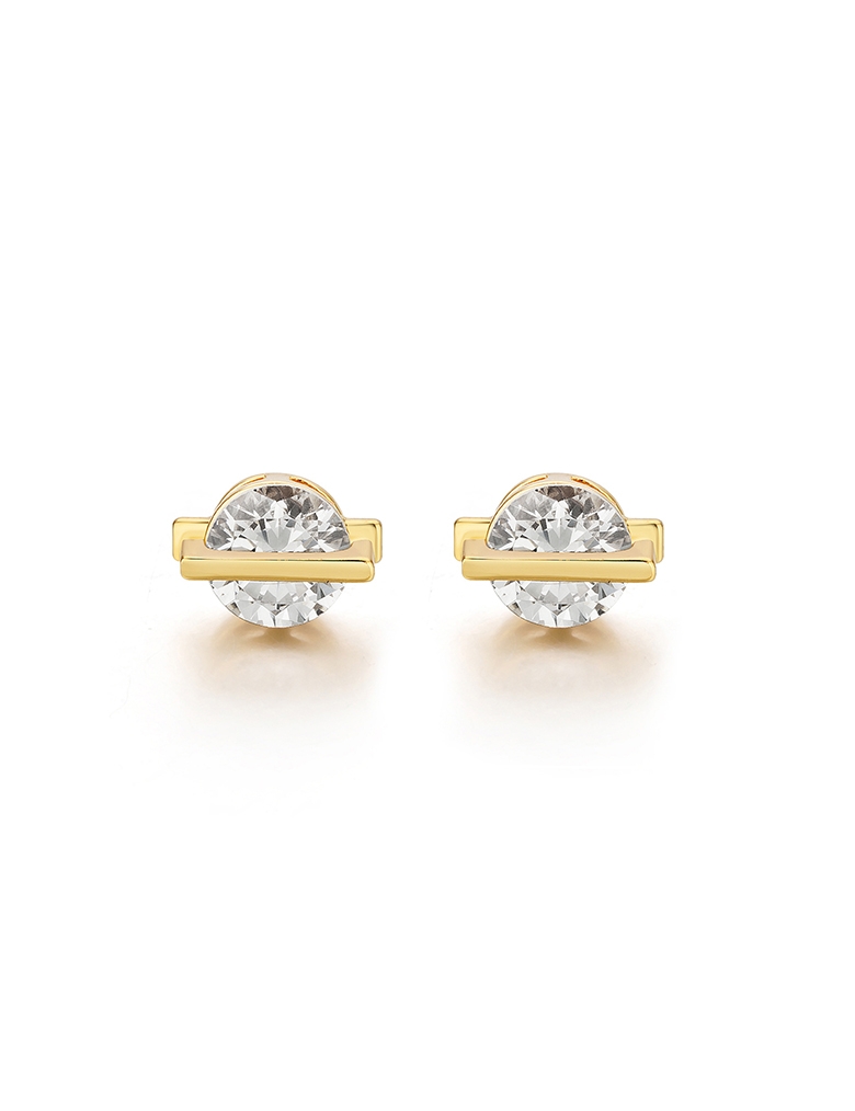 耳钉• 闪耀锆石系列 Round Diamond Ear Studs圆钻金属耳钉