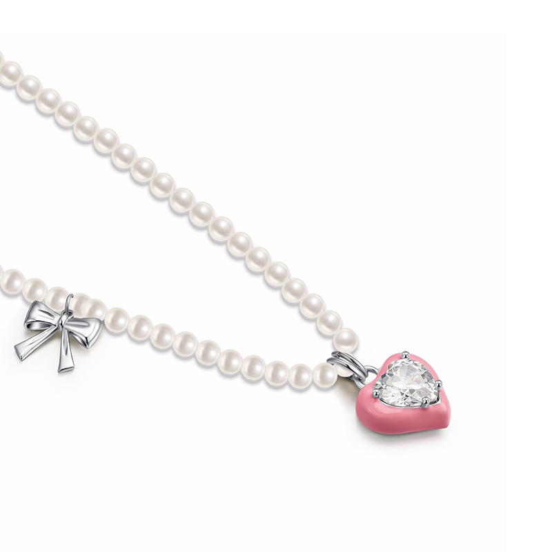 项链•水蜜桃系列 Peach imitation pearl necklace 水蜜桃仿珍珠项链