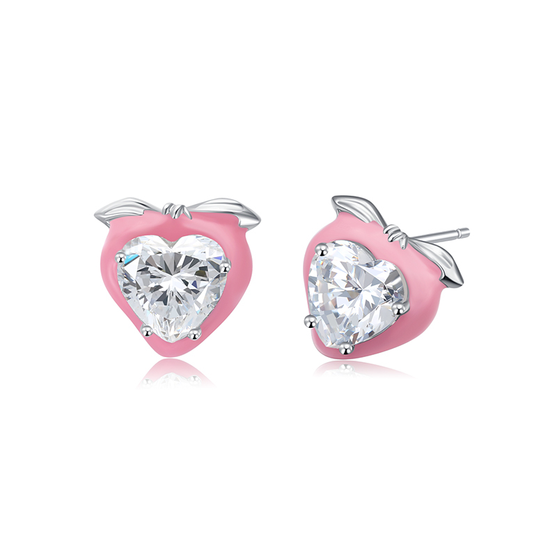 耳环•水蜜桃系列 Peach stud earrings in syrup 水蜜桃耳钉