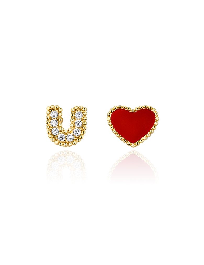 耳环• 情人节系列 I Love U Earstuds Love&U告白耳钉