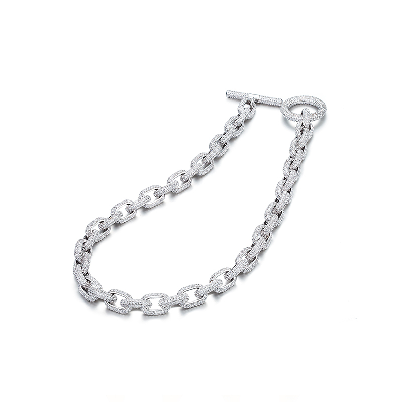 项链•Glam Ever X Akiiiko联名系列 Zircon chain Cuban necklace 锆石链条古巴项链
