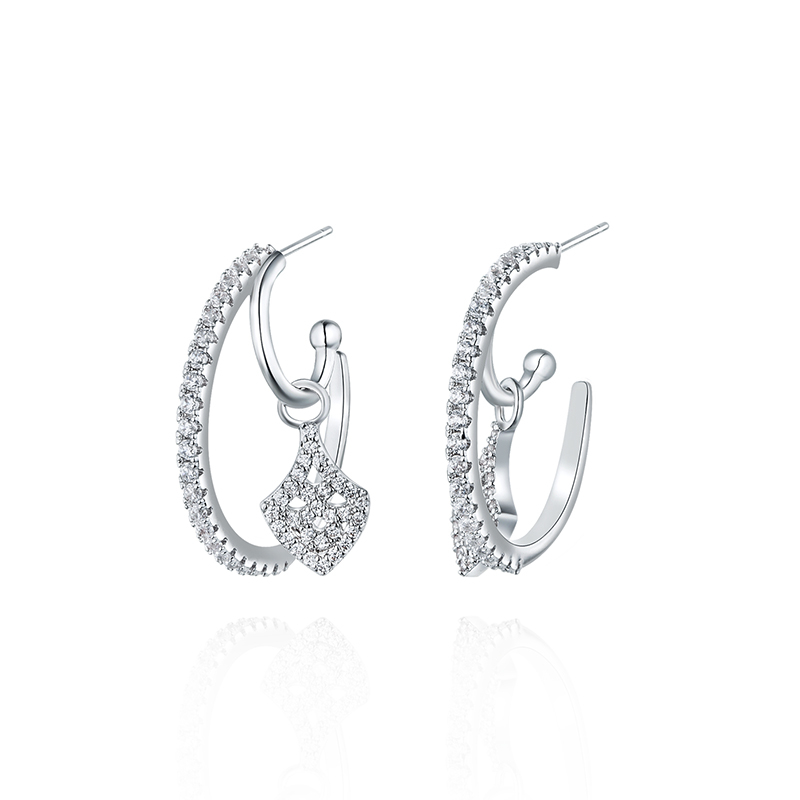 耳环•鱼尾系列 Fish Tail Hoop Earring 大圈鱼尾吊坠耳环