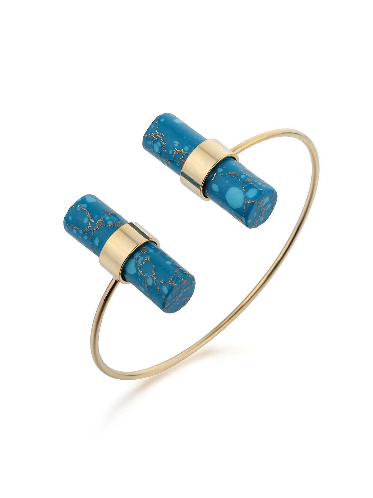 手镯•大理石系列 Celeste Bracelet 蓝色圆柱型开口手镯