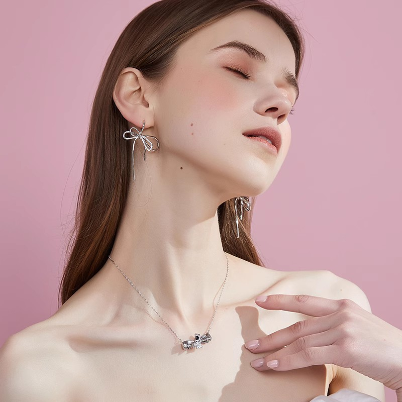 耳环•丝带蝴蝶结系列 Ribbon bow stud earrings 丝带蝴蝶结耳钉