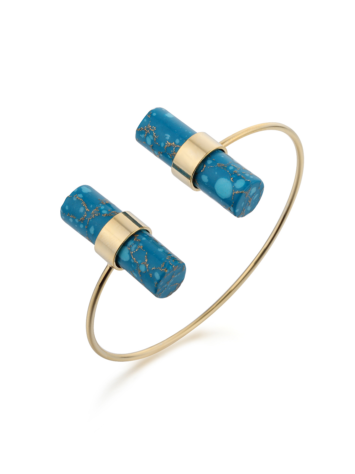 手镯•大理石系列 Celeste Bracelet 蓝色圆柱型开口手镯