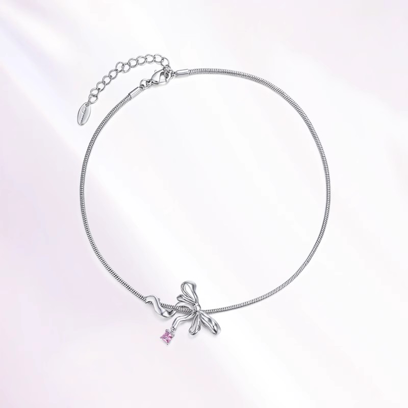 项链•丝带蝴蝶结系列 Ribbon bow collarbone chain 丝带蝴蝶结锁骨链